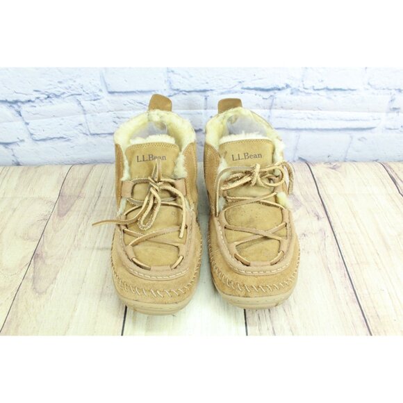 LL Bean Wicked Good Lodge Chukkas Booties Suede Brown Size 9 M - Picture 4 of 9